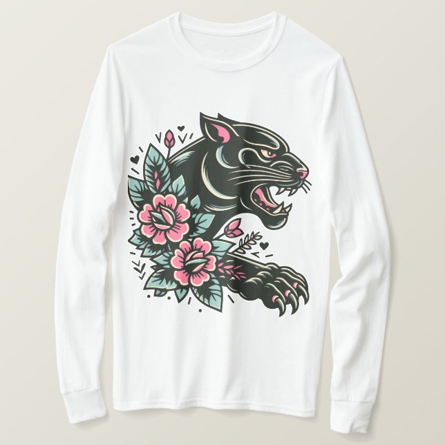 Black Panther Blume T-Shirt (Design vorne)