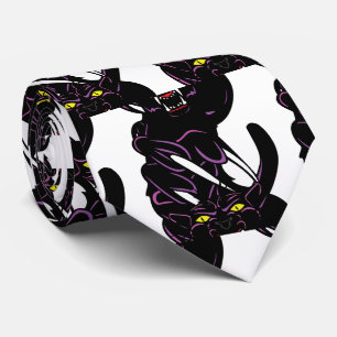 Black Panther Head Claws Sportfußball Necktie Krawatte