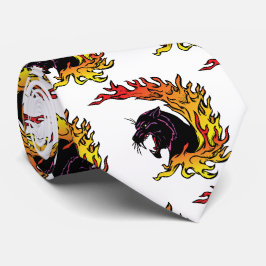 Black Panther Head Flamames Sportfußball Necktie Krawatte