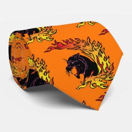 Black Panther Head Flamames Sportfußball Necktie Krawatte