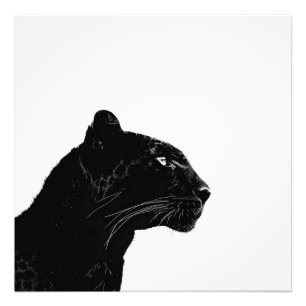 Black Panther Head Minimalismus Fotodruck