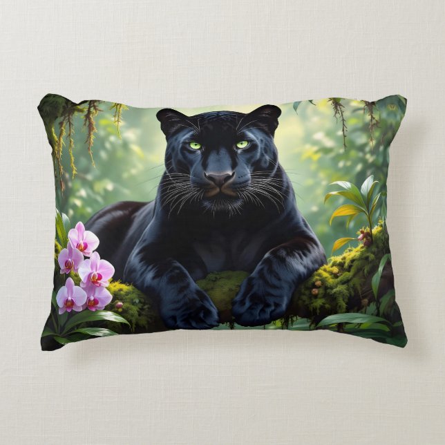 Black Panther in the Jungle Dekokissen (Vorderseite)