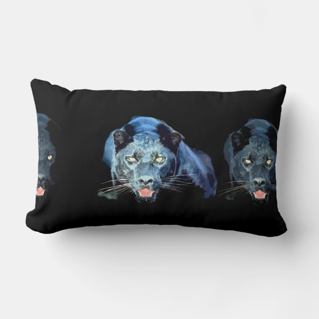 Black Panther Jaguar Eyes Lendenkissen (Vorderseite)
