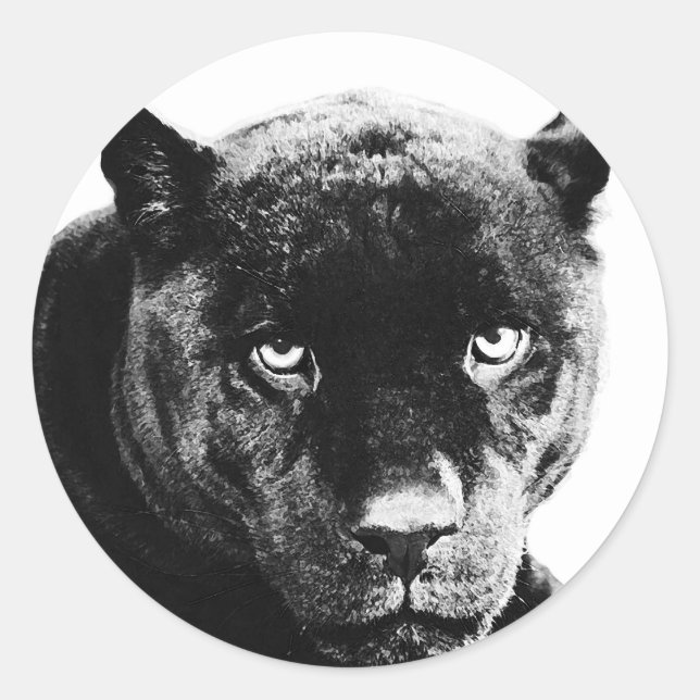 Black Panther Jaguar Runder Aufkleber (Vorderseite)