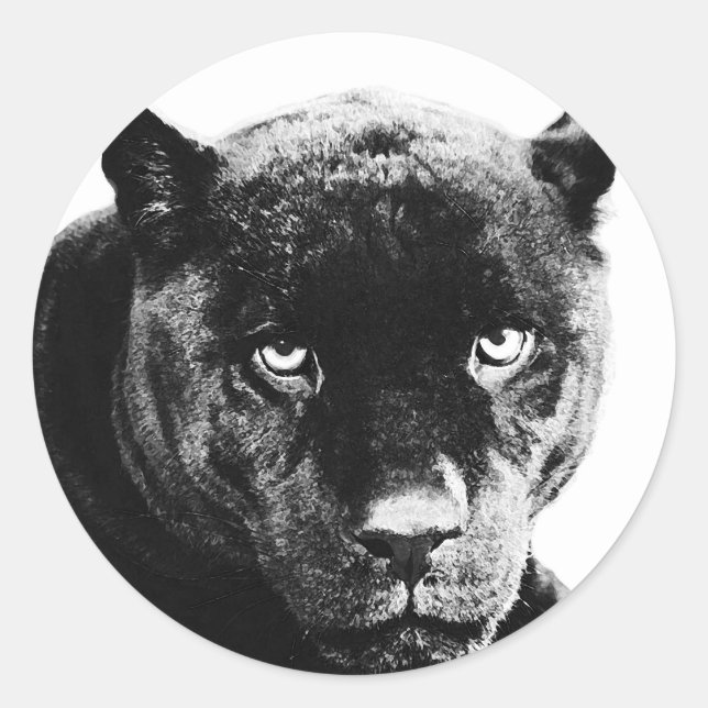 Black Panther Jaguar Runder Aufkleber (Vorderseite)