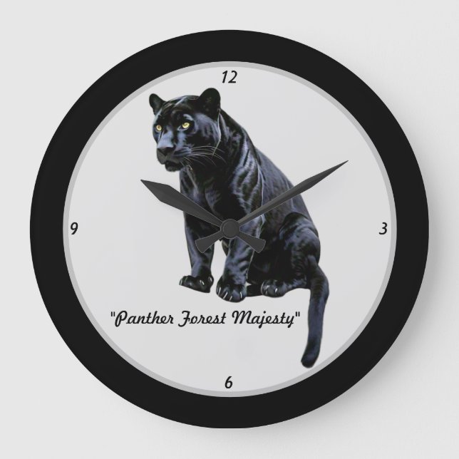 "Black Panther Scene" Große Wanduhr (Vorderseite)