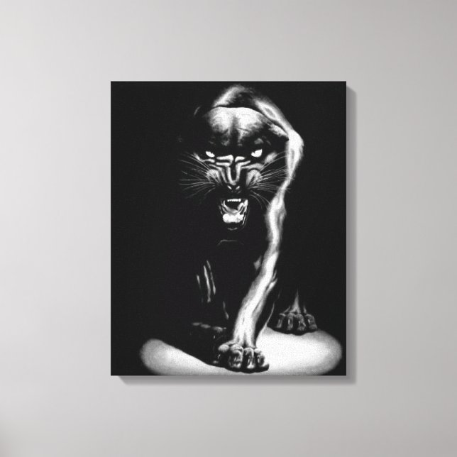 Black Panther Stretched Canvas Print Leinwanddruck (Vorderseite)