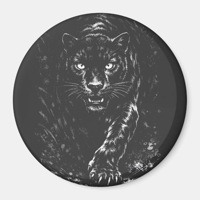 Black Panther — von BurnsInHell Magnet (Vorne)