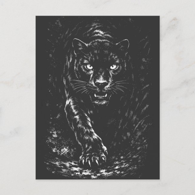 Black Panther — von BurnsInHell Postkarte (Vorderseite)