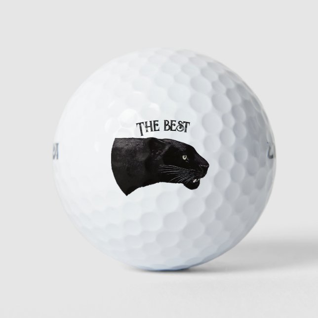 Black Panther von Toshi Yoshida Wood Wall Art Golfball (Vorderseite)