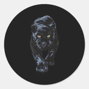 Black Panther Walking for Animal Leopard Jaguar Runder Aufkleber