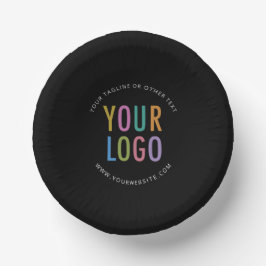 Black Paper Bowls Custom Logo Printed Disposable Pappteller
