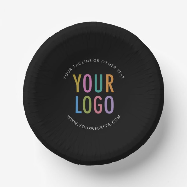 Black Paper Bowls Custom Logo Printed Disposable Pappteller (Vorderseite)