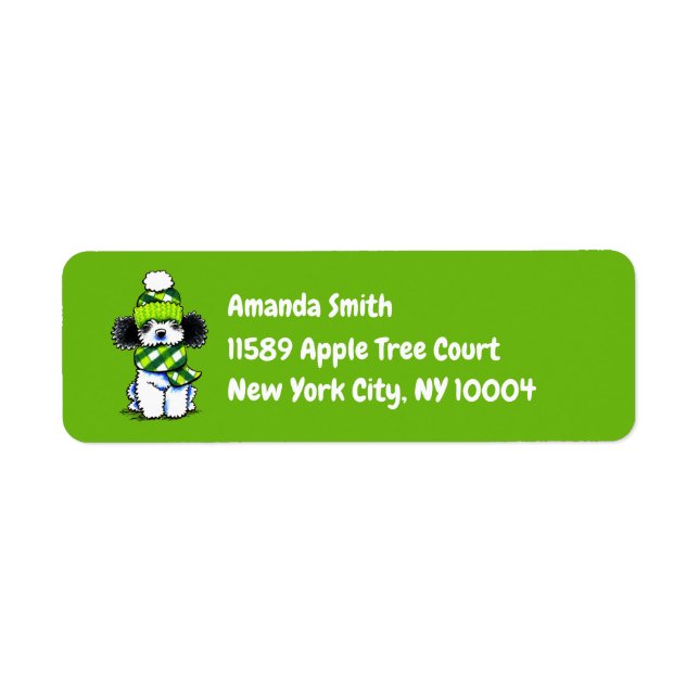 Black Parti Poodle Kariert Scara Custom (Vorne)