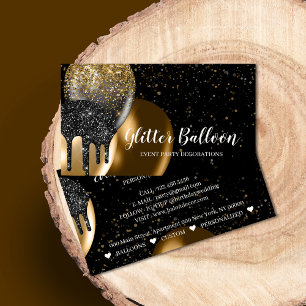 Black Party Dekoration Event Plan Geburtstag Ballo Visitenkarte