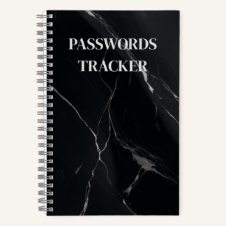 BLACK PASSWORDS TRACKER NOTEBOOK NOTIZBUCH