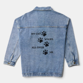 Black Paw druckt Design Denim Jacket Jeansjacke