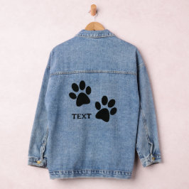 Black Paw druckt Design Denim Jacket Jeansjacke