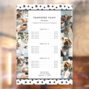Black Paw Prints Foto Collage Pet Salon Services Fensteraufkleber