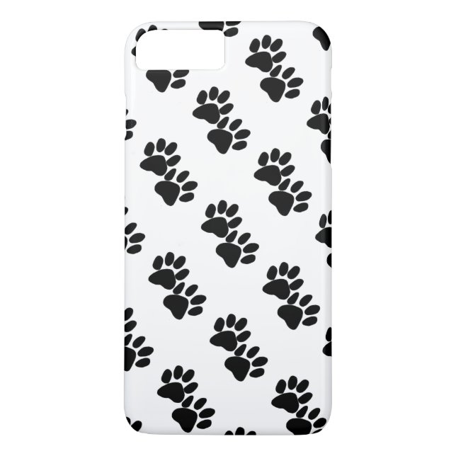 Black Paw Prints iPhone Case (Rückseite)