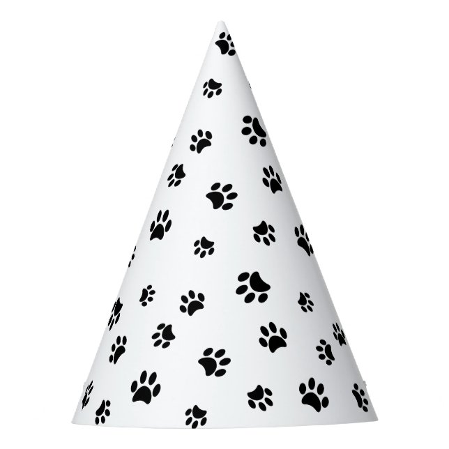 Black Paw Prints Partyhütchen (Vorderseite)