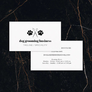 Black Paws & Scissors Hundepflege Visitenkarte