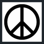 Black Peace Symbol Poster<br><div class="desc">Schwarz-Weiß-Symbol Design.</div>