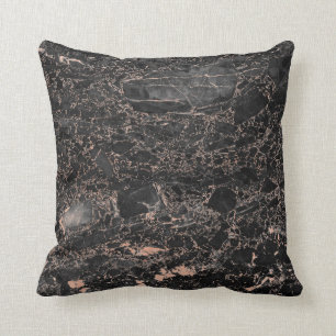 Black Peach Rose Gold Abstrakt Marbella Glam Kissen