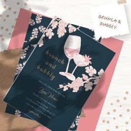 Black Pearl Color Champagne Brautparty Einladung