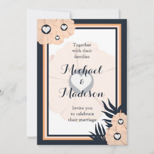 Black Pearl Watusi Tacao Floral Wedding Einladung