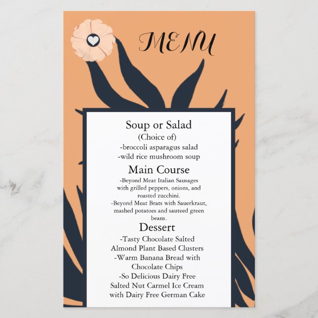 Black Pearl Watusi Tacao Wedding Menu (Vorderseite)