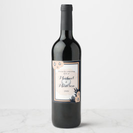 Black Pearl Watusi Tacao Wedding Wine Label Gefall Weinetikett