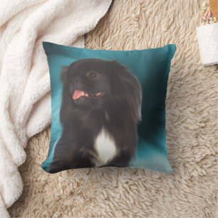 Black Pekingese Dog Art Kissen