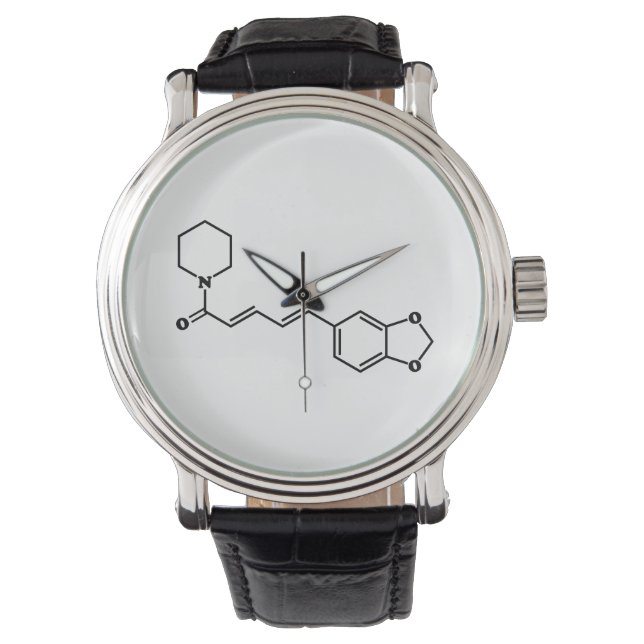 Black Pepper Piperine Molekulare Chemische Formel Armbanduhr (Vorderseite)