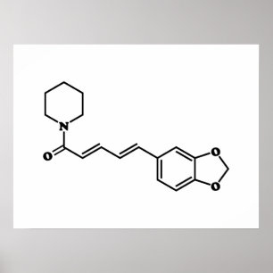 Black Pepper Piperine Molekulare Chemische Formel Poster