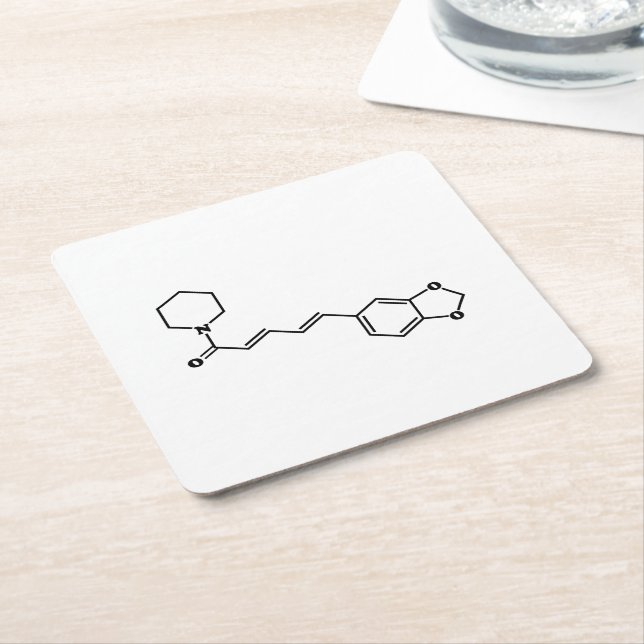 Black Pepper Piperine Molekulare Chemische Formel Rechteckiger Pappuntersetzer (angewinkelt)
