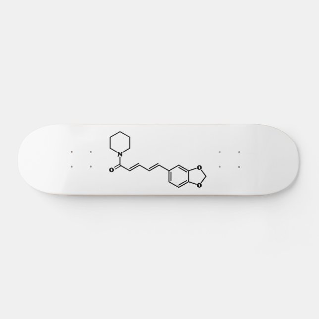 Black Pepper Piperine Molekulare Chemische Formel Skateboard (Horizontal)