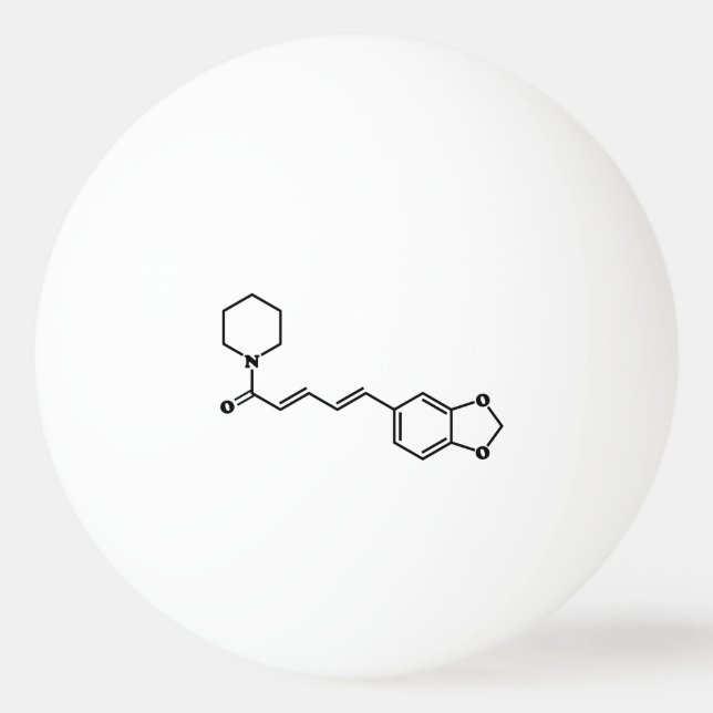 Black Pepper Piperine Molekulare Chemische Formel Tischtennisball (Vorderseite)
