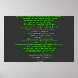 Black Perl Gedicht (Larry Wall) Poster