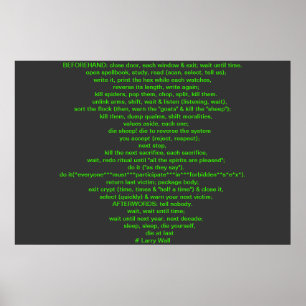 Black Perl Gedicht (Larry Wall) Poster