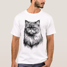 Black Persian Cat Sketch Men's T-Shirt