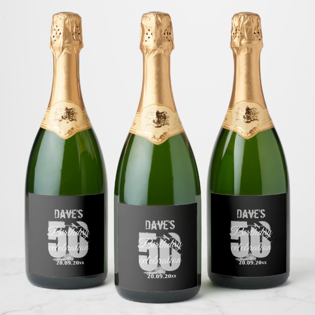 Black Personalisiert 50. Geburtstagsparty Gunst (Flaschen)