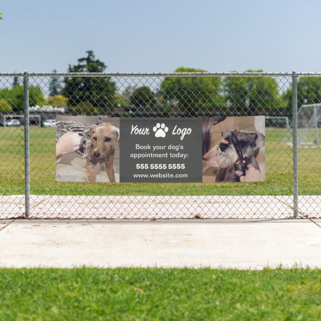 Black Pet Business Banner mit 2 Fotos und Logo (Insitu)