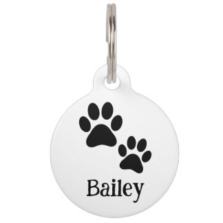 Black Pet Paw Simple (Bailey) Haustiermarke
