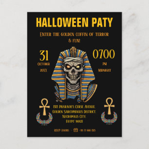 🖤 Black Pharaoh Mummy Einladung 🎃 ✉️