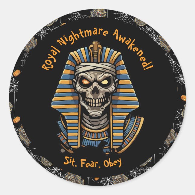 🖤 Black Pharaoh Mummy Stickers 🎃 👑 (Vorderseite)