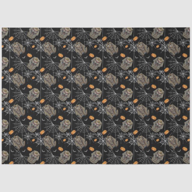 🖤 Black Pharaoh Mummy Tissue Paper 🎃 👑 Seidenpapier (Vorderseite)