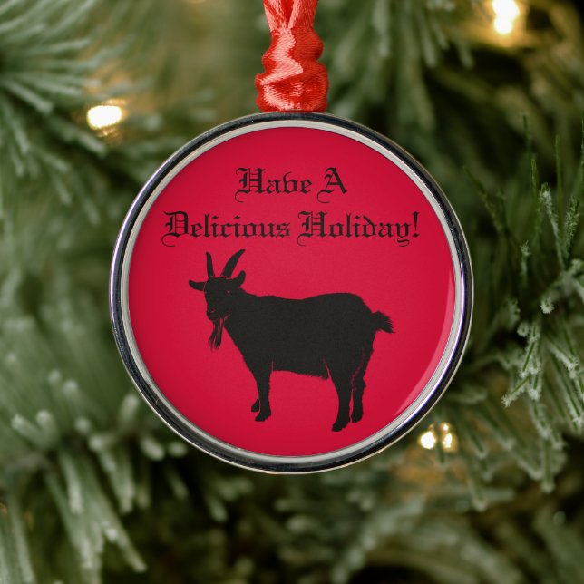 Black Phillip Goat Satanic Ornament Aus Metall (Baum)
