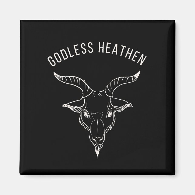 Black Phillip Godless Heathen Magnet (Vorne)