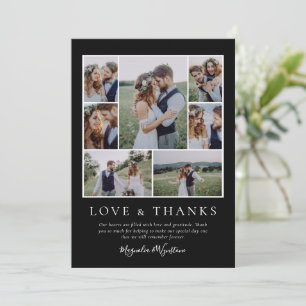 Black Photo Collage Amour et Merci Mariage